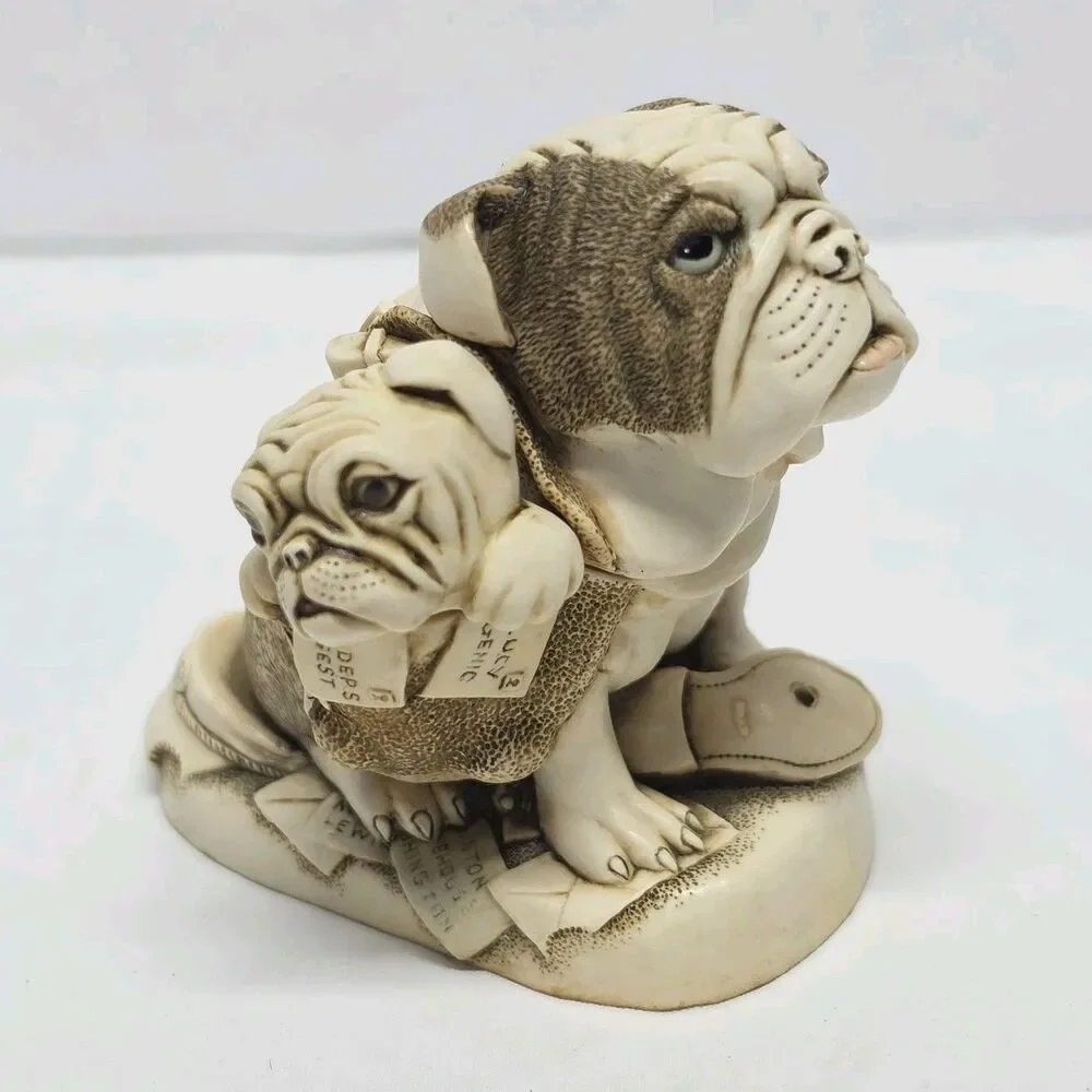 Harmony Kingdom Dead Ringer Infinity Version English Bulldog Figurine Box VTG 98